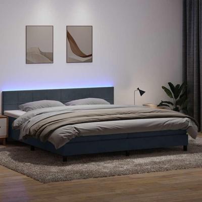 Boxspring met matras en LED fluweel donkergrijs 180x210 cm