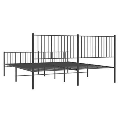 Bedframe met hoofd- en voeteneinde metaal zwart 193x203 cm Bedframe met hoofd- en voeteneinde metaal zwart 193x203 cm