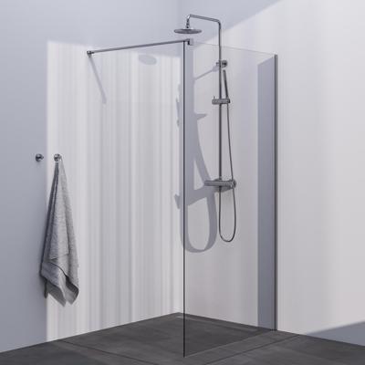 BRAUER Season inloopdouche model C helder glas 120x200 incl. glascoating RVS-kleurig geborsteld BRAUER Season inloopdouche model C helder glas 120x200 incl. glascoating RVS-kleurig geborsteld
