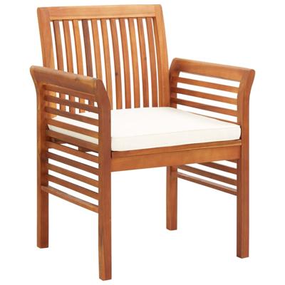 Tuinstoelen 4 st met kussens massief acaciahout