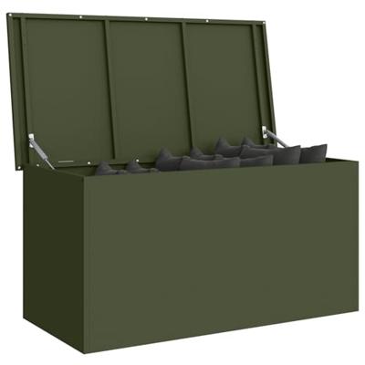 VidaXL Buitenopslagdoos olijf groen 100 x 50,5 x 50 cm staal VidaXL Buitenopslagdoos olijf groen 100 x 50,5 x 50 cm staal