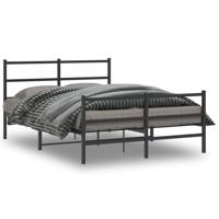 Bedframe met hoofd- en voeteneindemetaal zwart 135x190 cm - thumbnail