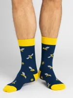 Benyson Sokken Bijen - Organisch katoen 1- Paar - Vrolijke katoenen sokken met leuke en grappige print - Dames - Heren - thumbnail