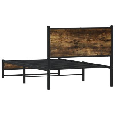 Bedframe zonder matras metaal gerookt eikenkleurig 107x203 cm