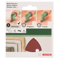 Bosch Accessories 2609256A49 Deltaschuurpapier Met klittenband, Geperforeerd Korrelgrootte (num) 60 Hoekmaat 93 mm 5 stuk(s) - thumbnail