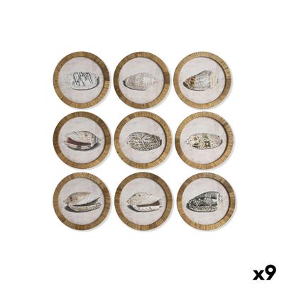 Schilderij Home ESPRIT Natuurlijk Mediterrane Schelp 30 x 2 x 30 cm (9 Stuks)