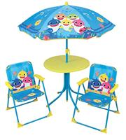 FUN HOUSE Baby Shark Tuinmeubels - 1 tafel H.46xø46 cm, 2 stoelen H.53xB.38.5xD.37.5 cm en 1 parasol H.125 x ø100 cm - thumbnail