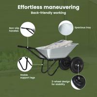 Kruiwagen Zilver en Zwart 137 x 60 x 65,5 cm Staal - thumbnail