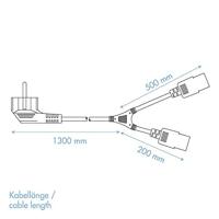LogiLink Stroom Aansluitkabel [1x Randaarde haakse stekker - 2x Apparaatstekker, male C13] 1.70 m Zwart - thumbnail