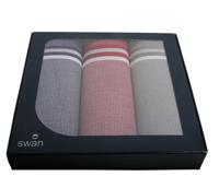 3 stuks - Heren zakdoeken Classic - Cadeau verpakking - thumbnail