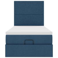 Ottoman bed met matras 140x190cm stof blauw - thumbnail