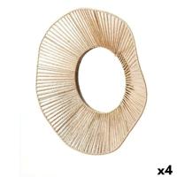 Wandspiegel Gift Decor Natuurlijk Golven 52 x 9 x 51 cm (4 Stuks) - thumbnail