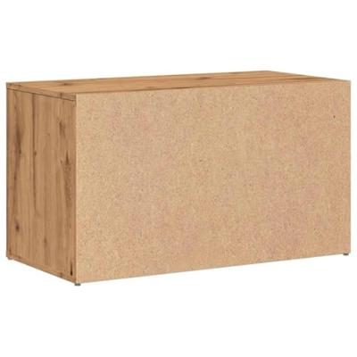 Halbankje 80x40x45 cm bewerkt hout artisanaal eikenkleur