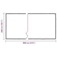 Doorzichtig zeildoek met zeilringen 2x8 m polyethyleen - thumbnail