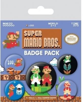 Super Mario Bros. Pin-Back Buttons 5-Pack