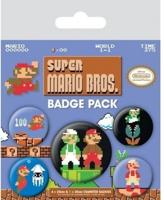 Super Mario Bros. Pin-Back Buttons 5-Pack - thumbnail