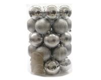 Decoris kerstballen set plastic 34st zilver 8cm - thumbnail
