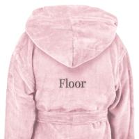 Kinderbadjas met naam - Roze - 6/8 jaar - thumbnail