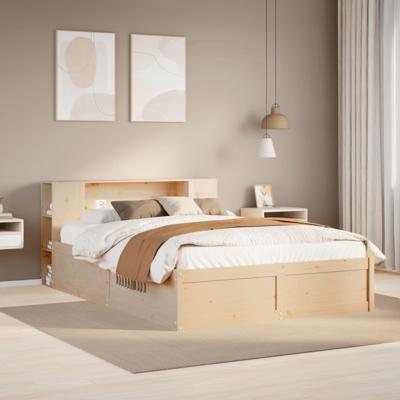 Bedframe zonder matras massief grenenhout 150x200 cm