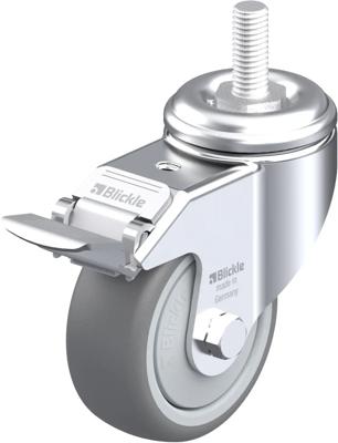 Blickle LKRA-TPA 80KF-FI-GS12 Zwenkwiel met rem Wieldiameter: 80 mm Draagvermogen (max.): 100 kg 1 stuk(s)