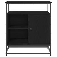 Dressoir Zwart eiken 69 x 35 x 80 cm Bewerkt hout - thumbnail