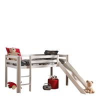 Vipack halfhoogslaper Pino met glijbaan - wit - 90x200 cm - thumbnail