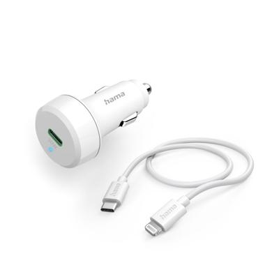 Hama Auto-oplaadset, Lightning, Power Delivery (PD), 20W Oplader Wit Hama Auto-oplaadset, Lightning, Power Delivery (PD), 20W Oplader Wit