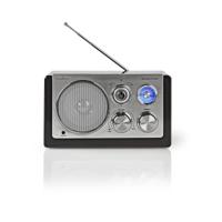 Nedis RDFM5100BK Fm-radio 9 W Analoge Tuning Retro Design Zwart - thumbnail