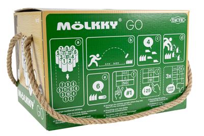 Selecta Molkky go grenenhout werpspel met 12 kegels