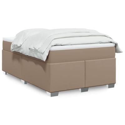Boxspring met matras kunstleer cappuccinokleurig 120x190 cm - thumbnail