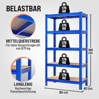 Monzana Metalen Opbergrek tot 875kg blauw - thumbnail