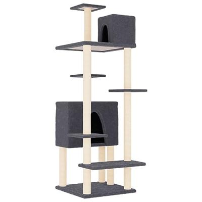 VidaXL Kattenmeubel met sisal krabpalen 154 cm donkergrijs VidaXL Kattenmeubel met sisal krabpalen 154 cm donkergrijs