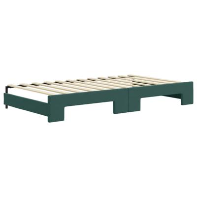 Slaapbank onderschuifbed lades 100x200 cm fluweel donkergroen