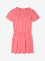 Meisjesjurk met macramé detail rozen - thumbnail