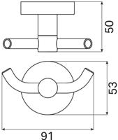 Haceka Kosmos Handdoekhaak dubbel - geborsteld goud 2010970 - thumbnail