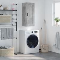 Wandkast 34,5x34x90 cm bewerkt hout betongrijs - thumbnail