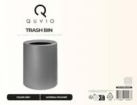 QUVIO Prullenbak plastic met binnenemmer - 12 L - Donker grijs - thumbnail