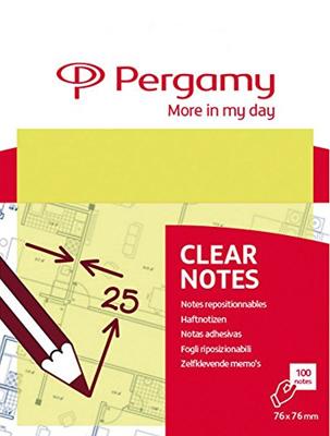 Pergamy transparante notes, ft 76 x 76 mm, 50 vel, wit Pergamy transparante notes, ft 76 x 76 mm, 50 vel, wit