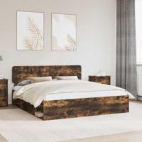 Bedframe Gerookt eiken 200 x 200 cm Massief grenenhout - thumbnail