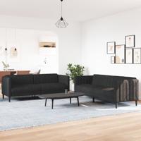 2-delige Loungeset stof zwart - thumbnail