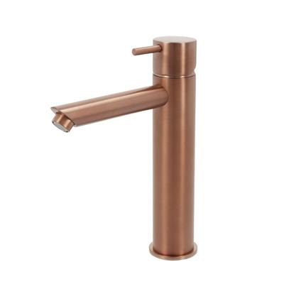 Wastafelmengkraan Hotbath Cobber 1-hendel Recht 21.6 cm Geborsteld Koper Living Colours