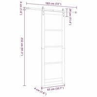 Schuifdeur ORKDAL Bruin 83 x 232 cm Massief grenenhout - thumbnail