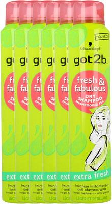 Schwarzkopf Got2b Fresh & Fabulous Extra Fresh Droogshampoo - Voordeelverpakking 6x200ml