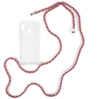 Shop4 - Samsung Galaxy A40 Hoesje - Zachte Back Case met Koord Multi Rood - thumbnail