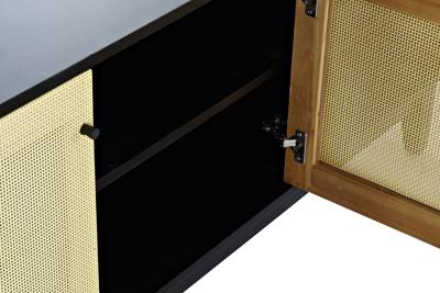 Tv-meubel DKD Home Decor Zwart Spar Rotan (160 x 65 x 38 cm) Tv-meubel DKD Home Decor Zwart Spar Rotan (160 x 65 x 38 cm)