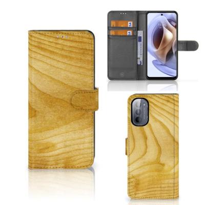 Motorola Moto G31 | G41 | Book Style Case | Licht Hout