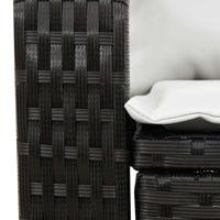 Tuinschommelstoel met kussens poly rattan zwart - thumbnail