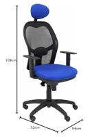 Bureaustoel met hoofdsteun Jorquera Piqueras y Crespo 15SNBALI229C Blauw - thumbnail