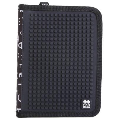 Pixie crew etui met siliconen zijkant en pixels zwart 19 cm Pixie crew etui met siliconen zijkant en pixels zwart 19 cm