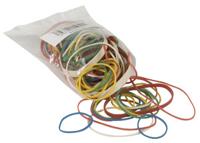 Q-CONNECT elastieken, breedte 1,5 mm, verschillende lengtes, 25 g, geassorteerde kleuren - thumbnail